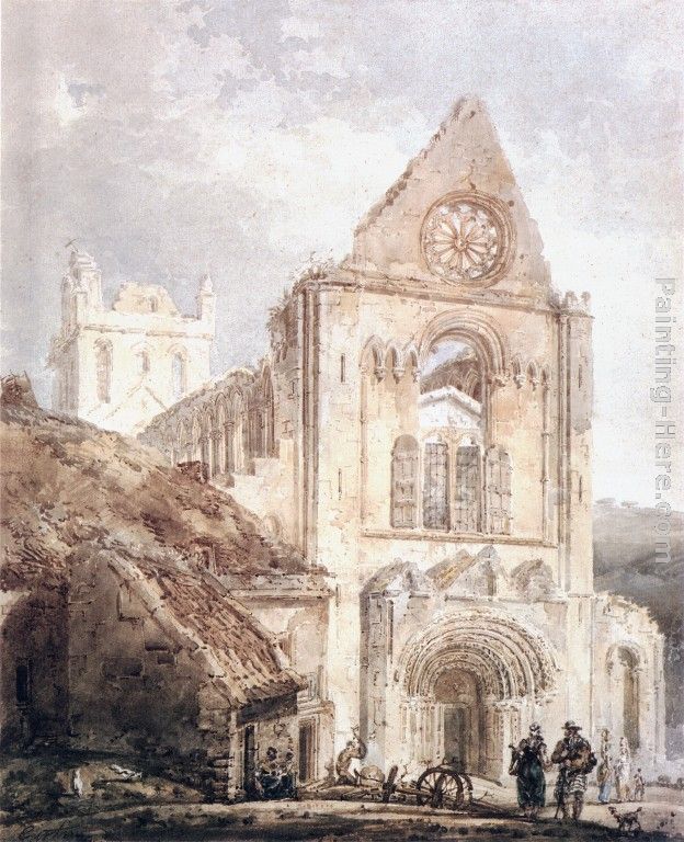 The West Front of Jedburgh Abbey, Scotland painting - Thomas Girtin The West Front of Jedburgh Abbey, Scotland art painting The West Front of Jedburgh Abbey, Scotland painting - Thomas Girtin The West Front of Jedburgh Abbey, Scotland art painting